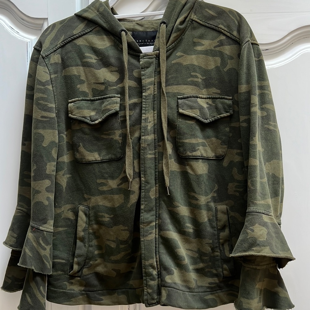 Sanctuary Camo Zip Up Hoodie